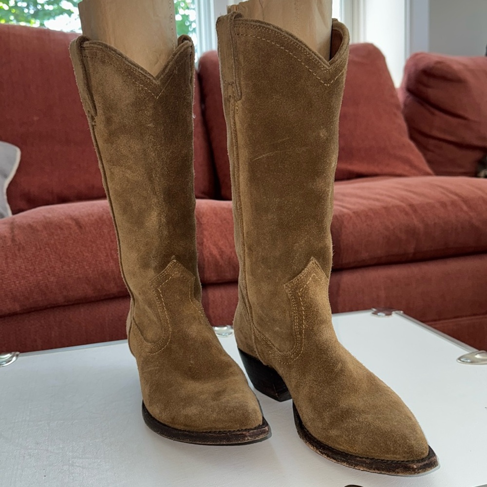 FRYE Sacha Tall Suede Boots Size 6 1/2 Western Style